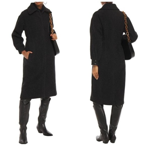 BA&SH Lagos Charcoal Wool Blend Long Coat Size L - Picture 1 of 12